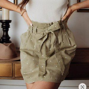 Olive Green Polka Dot Skirt Size Small NEW NWT